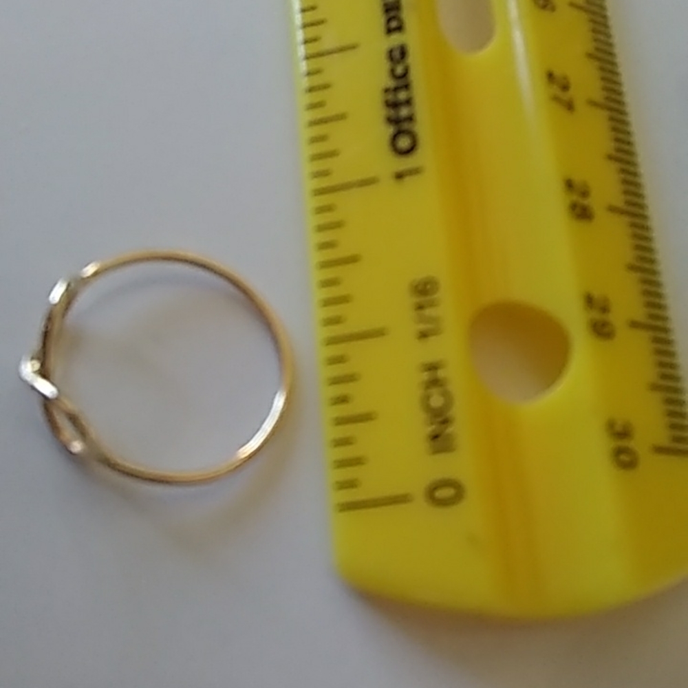 10k Yellow Solid Gold Infinity Ring - image 3
